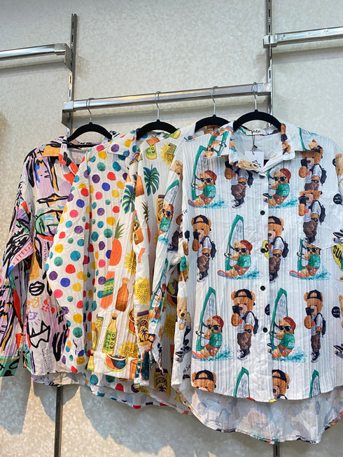 PIROMS DESIGN  Printed Collar Shirt